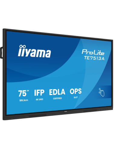 iiyama TE7513A-B2AG 75" | Monitor interaktywny 4K, Android 14 EDLA, USB-C 100W, Wi-Fi 6E