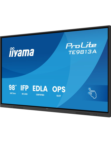 iiyama TE9813A-B2AG 98" | Monitor interaktywny 4K, Android 14 EDLA, USB-C 100W, Wi-Fi 6E