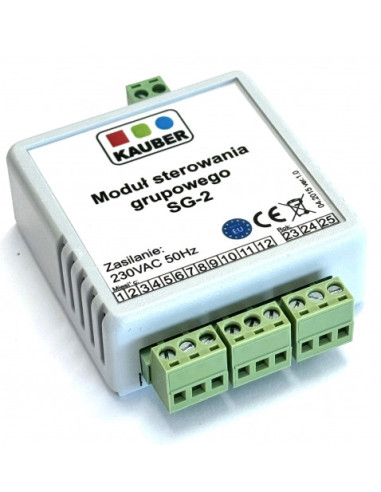 Kauber SG-2 | Moduł sterowania grupowego 2× silnik 230V (ekran + winda)