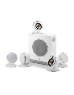 Focal Dome Flax Pack 5.1 Air | Zestaw kina domowego 5.1 z bezprzewodowym subwooferem Sub Air biały
