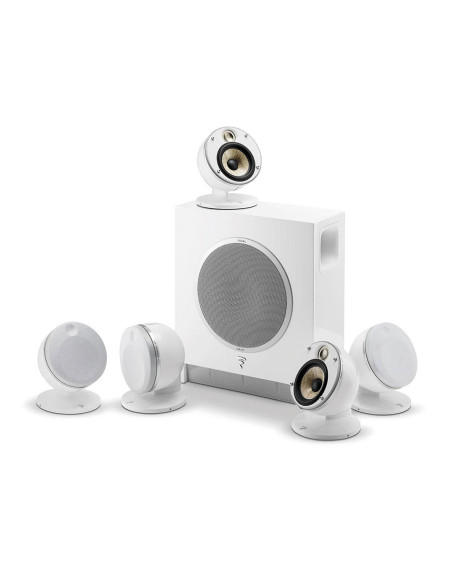 Focal Dome Flax Pack 5.1 Air | Zestaw kina domowego 5.1 z bezprzewodowym subwooferem Sub Air biały