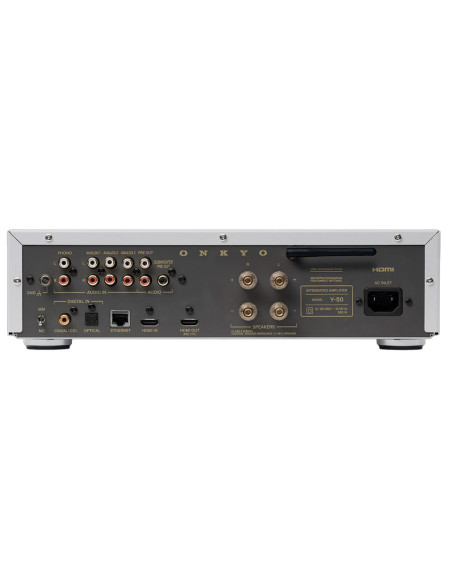 Onkyo Muse Y-50 Silver | Wzmacniacz sieciowy 250 W, HDMI ARC, phono MM/MC, streaming