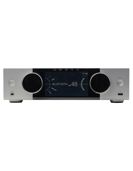 Onkyo Muse Y-40 Silver | Wzmacniacz sieciowy 150 W, HDMI ARC, phono MM, streaming