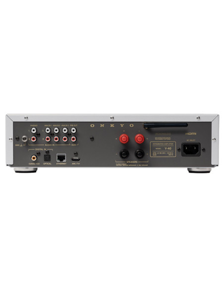 Onkyo Muse Y-40 Silver | Wzmacniacz sieciowy 150 W, HDMI ARC, phono MM, streaming