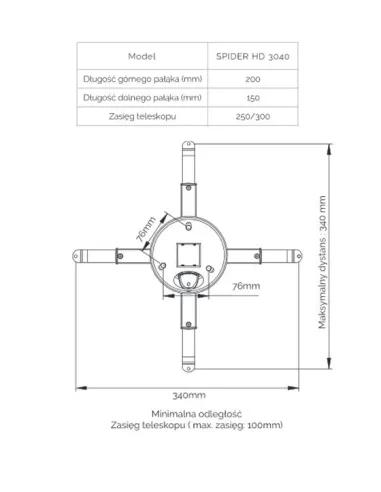 Uchwyt sufitowy Suprema Spider HD 3040