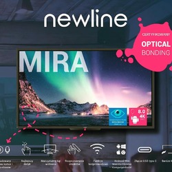 Newline Mira to nowy monitor interaktywny dostępny w wariantach przekątnych 65,75 oraz 86 cali. Technologia Opticla Bonding 4K
zapewnia wyraźny jasny obraz, żywe kolory oraz doskonały bardzo czuły dotyk w 20 punktach multi-touch. Wbudowana kamera oraz matryca mikrofonowa z redukcją echa i szumów ułatwiają współpracę, pozwalają na swobodne prowadzenie rozmów wideo. Monitor nadaje się idealnie do sal konferencyjnych, wykładowych oraz biur. System Android 8.0 zapewnia wszystko, co jest potrzebne do nowoczesnej pracy. Zapraszamy do kontaktu w celu szczegółowego omówienia możliwości monitora oraz wyceny. #newlineinteractive#newlinemira #opticalbonding #4kuhd #avpoint