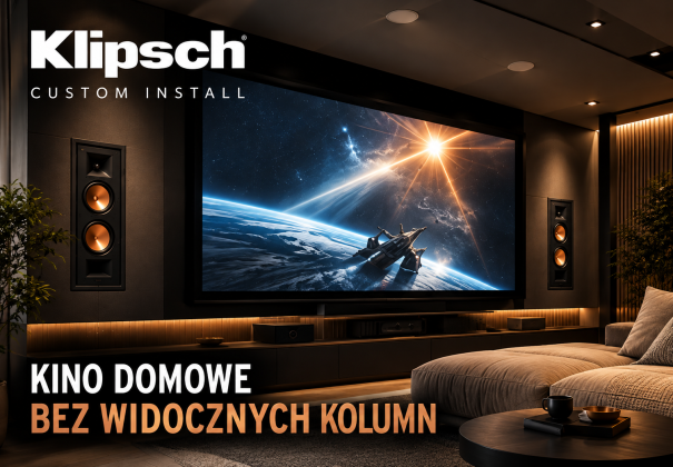 Kino domowe bez widocznych kolumn? Poznaj głośniki Klipsch do zabudowy ściennej i sufitowej.