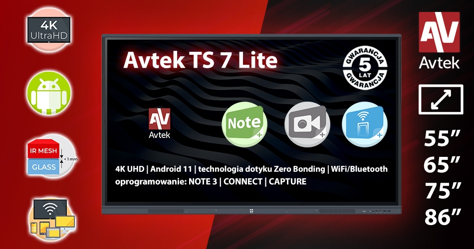 Monitory interaktywne AVtek seria TS 7 Lite